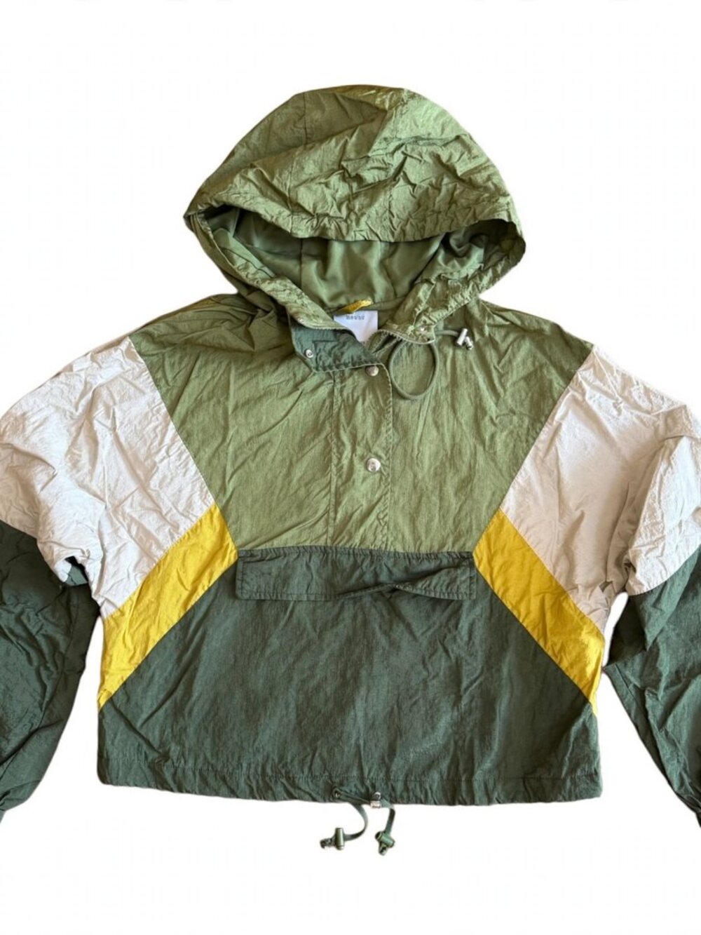 Colorblock Cropped Hooded Windbreaker
